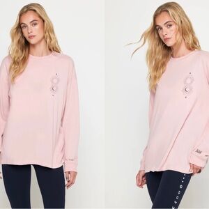 Spiritual Gangster Oversized Long Length Crewneck T-Shirt, Dusty Rose, NWT
